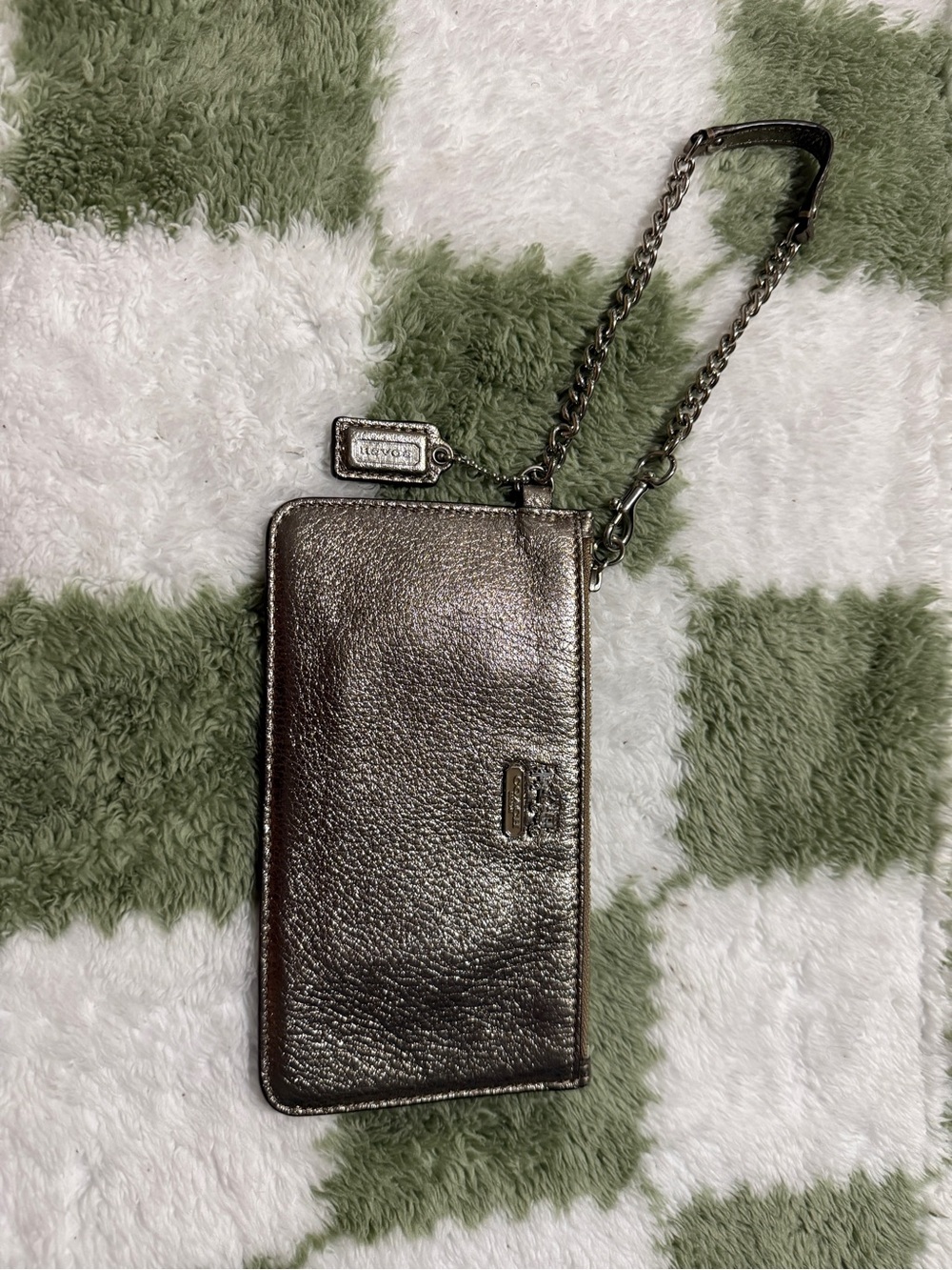 Coach Metallic Bronze Chain Wristlet